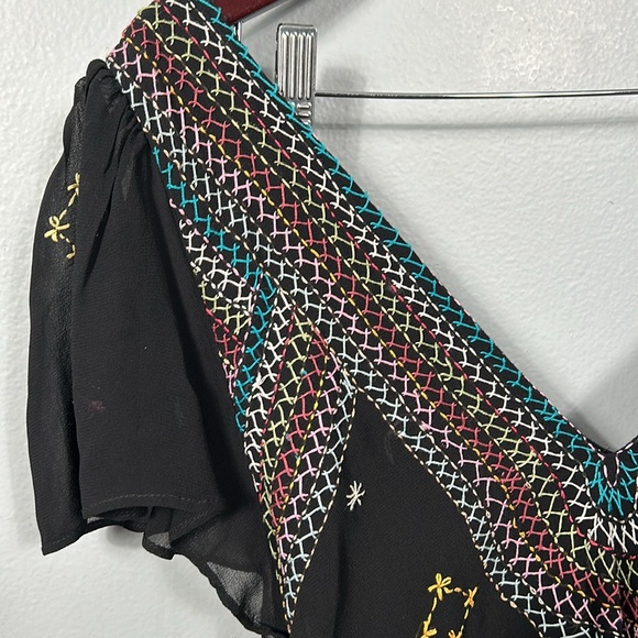 Free People Assymetric Embroidered Dress EUC Small - Picture 7 of 12